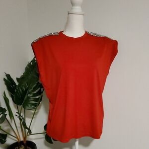 Style by Channy Embellished Red Tee
